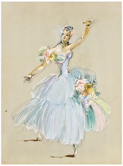 Appraisal: ART -- WITTOP Freddy Archive of original watercolor costume drawings