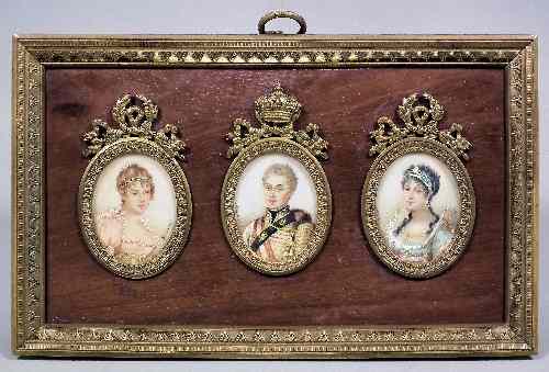 Appraisal: Late th early th Century School - Three miniature paintings