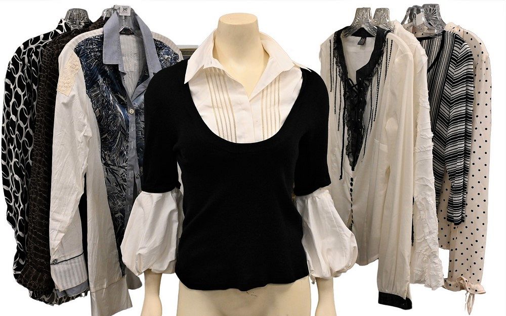 Appraisal: Nine Piece Lot of Women's Designer Blouses designers include Anne