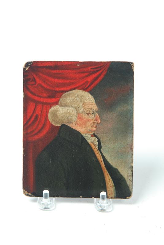 Appraisal: MINIATURE PORTRAIT OF A MAN AMERICAN MID TH CENTURY Oil