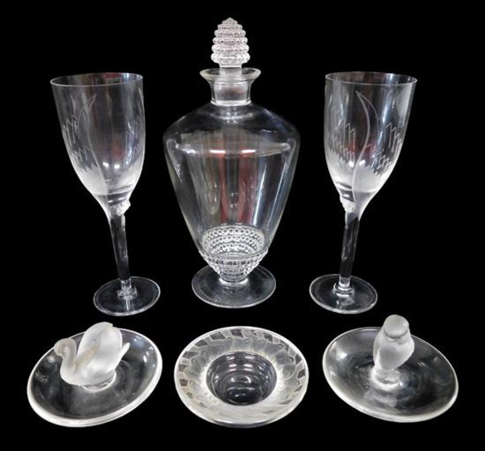 Appraisal: GLASS Lalique France six pieces all marked on base pieces