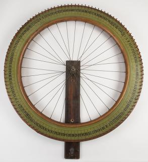 Appraisal: Carnival Bicycle Wheel Wooden wheel with hand painted numbers and