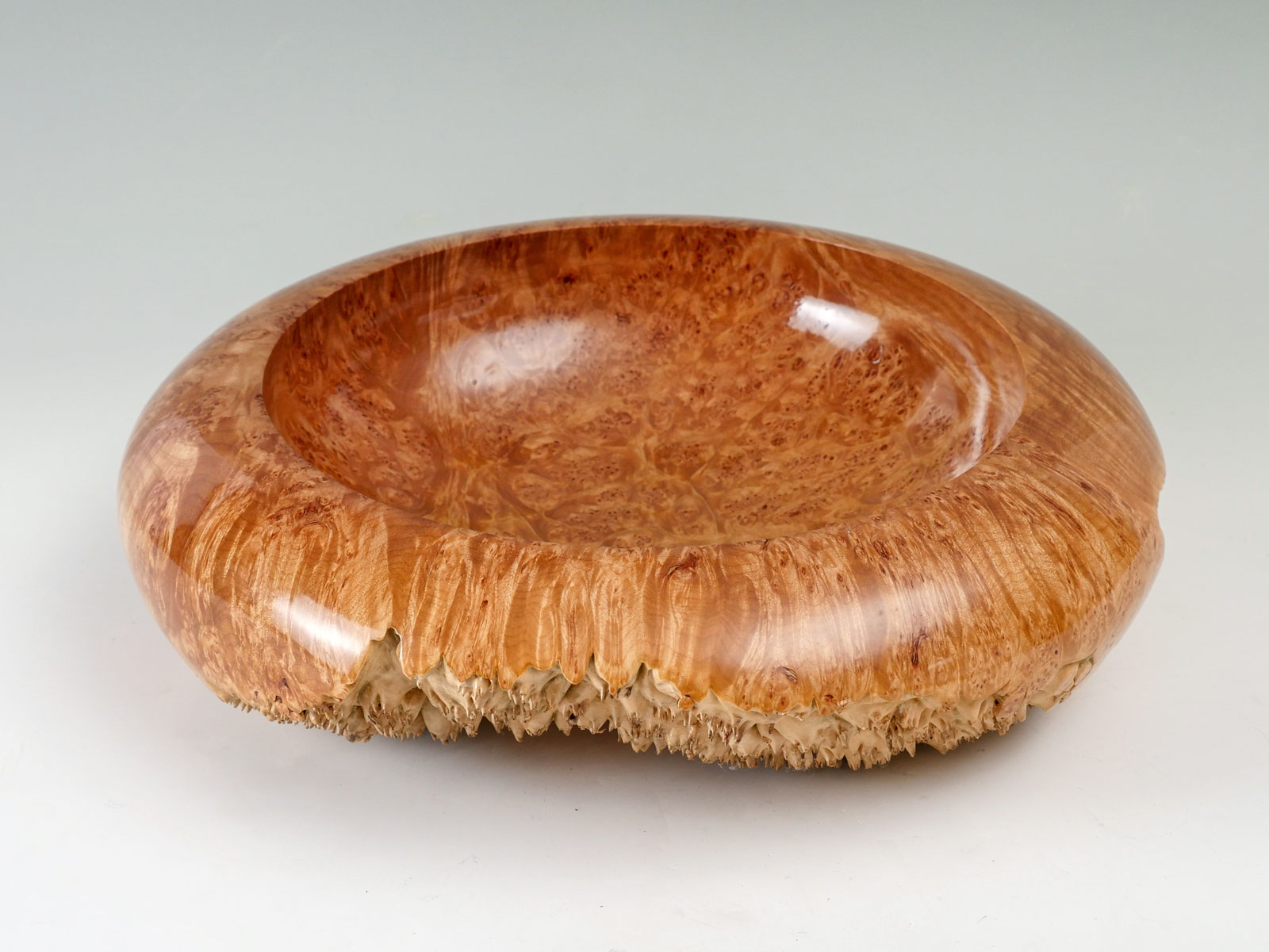 Appraisal: DOUGLAS RICHARD TURNED BURL ART BOWL Finely turned Maple Burlwood