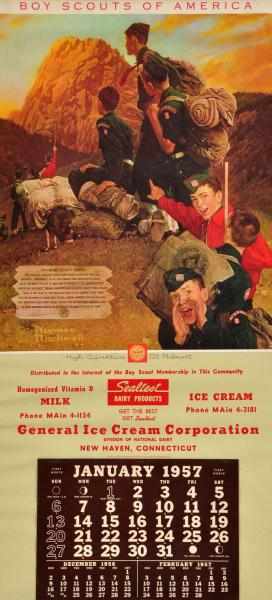 Appraisal: Boy Scouts Calendar Description Promotes Sealtest Dairy Products Great graphics