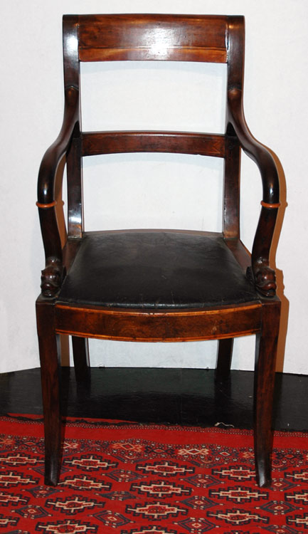 Appraisal: Empire Style Mahogany Armchair Estimate -