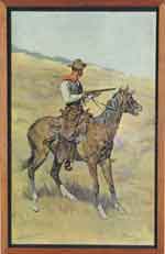 Appraisal: FAMOUS MARLIN ADVERTISEMENT BY FREDERICK REMINGTON Wonderful colorful print of