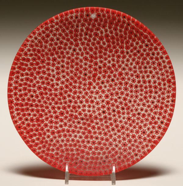 Appraisal: Moretti Murrina glass dish Millefiore glass bowl composed of red