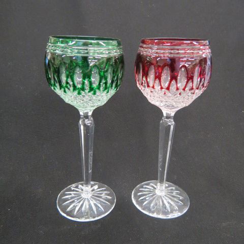 Appraisal: Waterford Cut-to-Clear Wines emerald ruby tall signed excellent