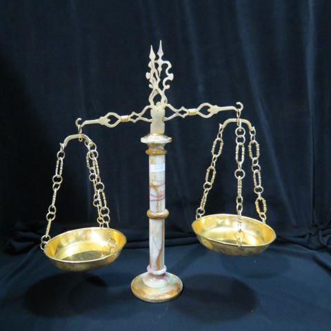 Appraisal: Onyx and Brass Balance Scale