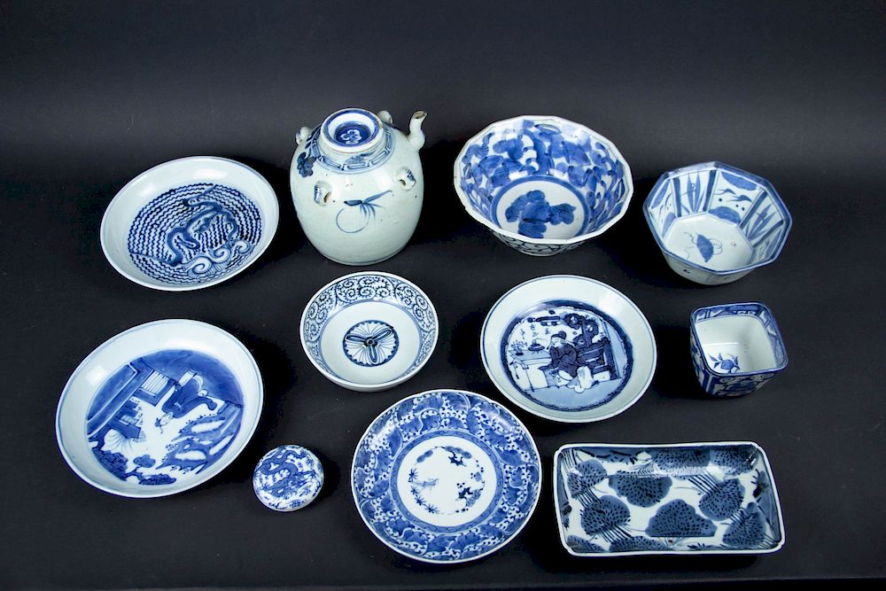 Appraisal: Grouping of Assorted Blue White Porcelain Including a small paste