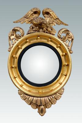 Appraisal: Classical gilt wood girandole mirror carved eagle crest and scrolls