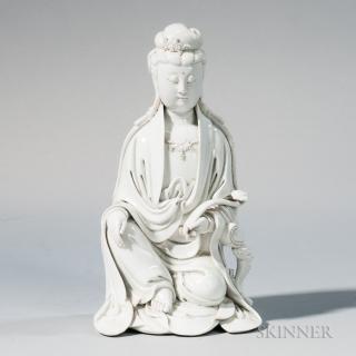 Appraisal: Blanc de Chine Figure of Guanyin Blanc de Chine Figure