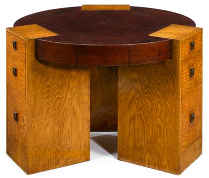 Appraisal: Japanese elm burl wood center table johan tapp circa