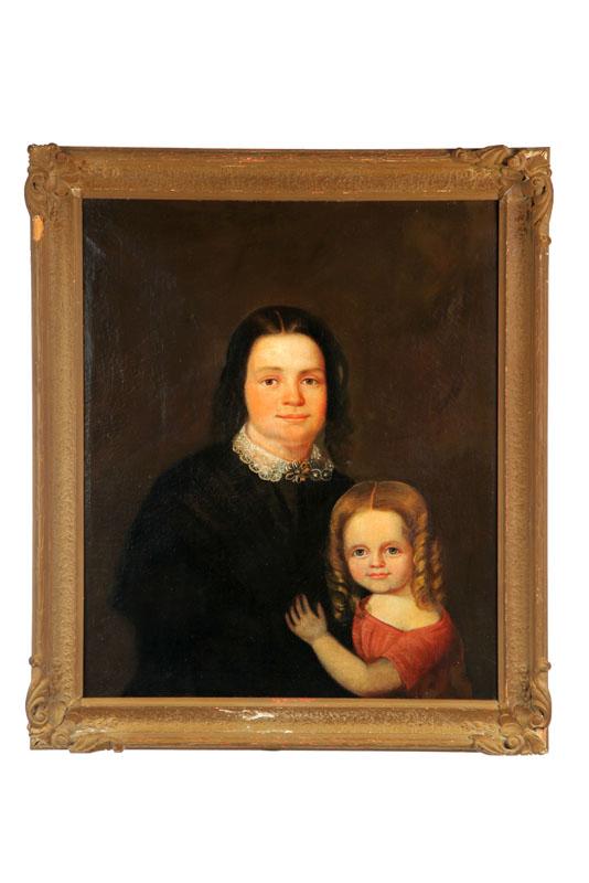 Appraisal: PORTRAIT OF A MOTHER AND CHILD AMERICAN EARLY TH CENTURY