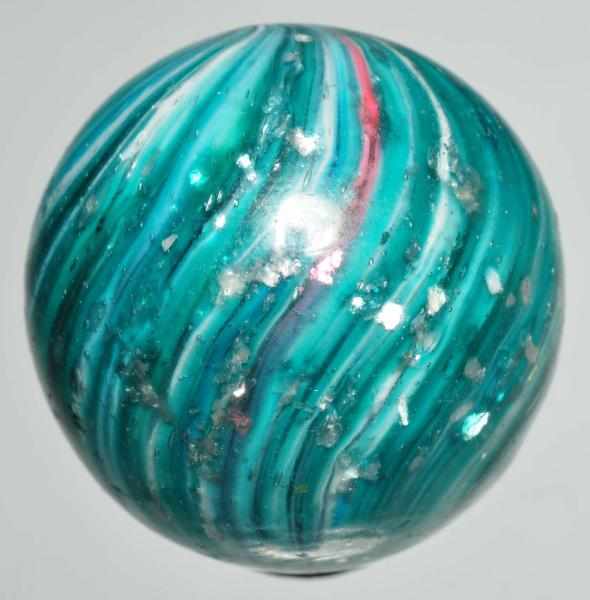 Appraisal: Onionskin with Mica Marble Description White aqua and red onionskin