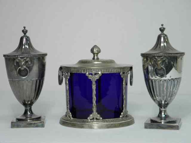 Appraisal: Lot including a pair of silver plated figural trophy cups