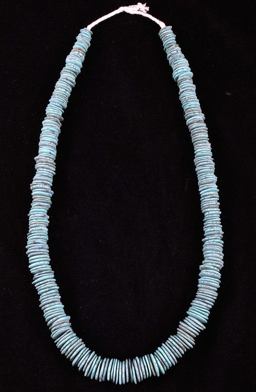 Appraisal: Navajo Discoidal Royston Turquoise Necklace For your consideration is this