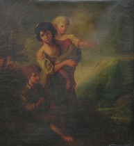 Appraisal: Continental School early th Century Mother with Children Oil on