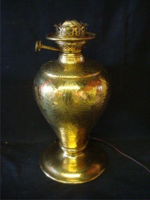 Appraisal: Tiffany Brass Oil Lamp Base From an East th Street