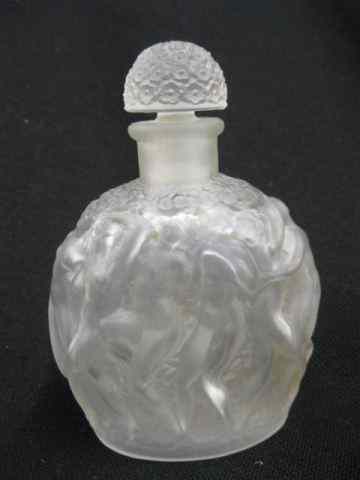 Appraisal: Lalique Crystal Perfume Bottlewith nudes frosted '' tall signed excellent