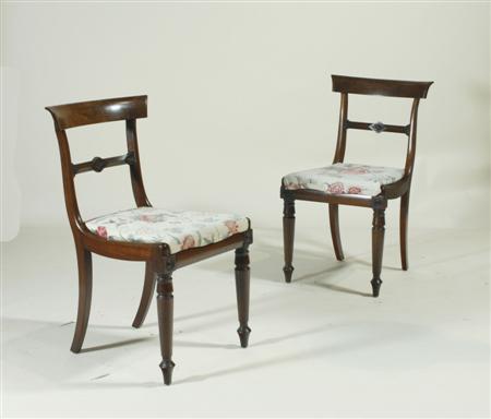 Appraisal: A set of seven William IV mahogany dining chairs each