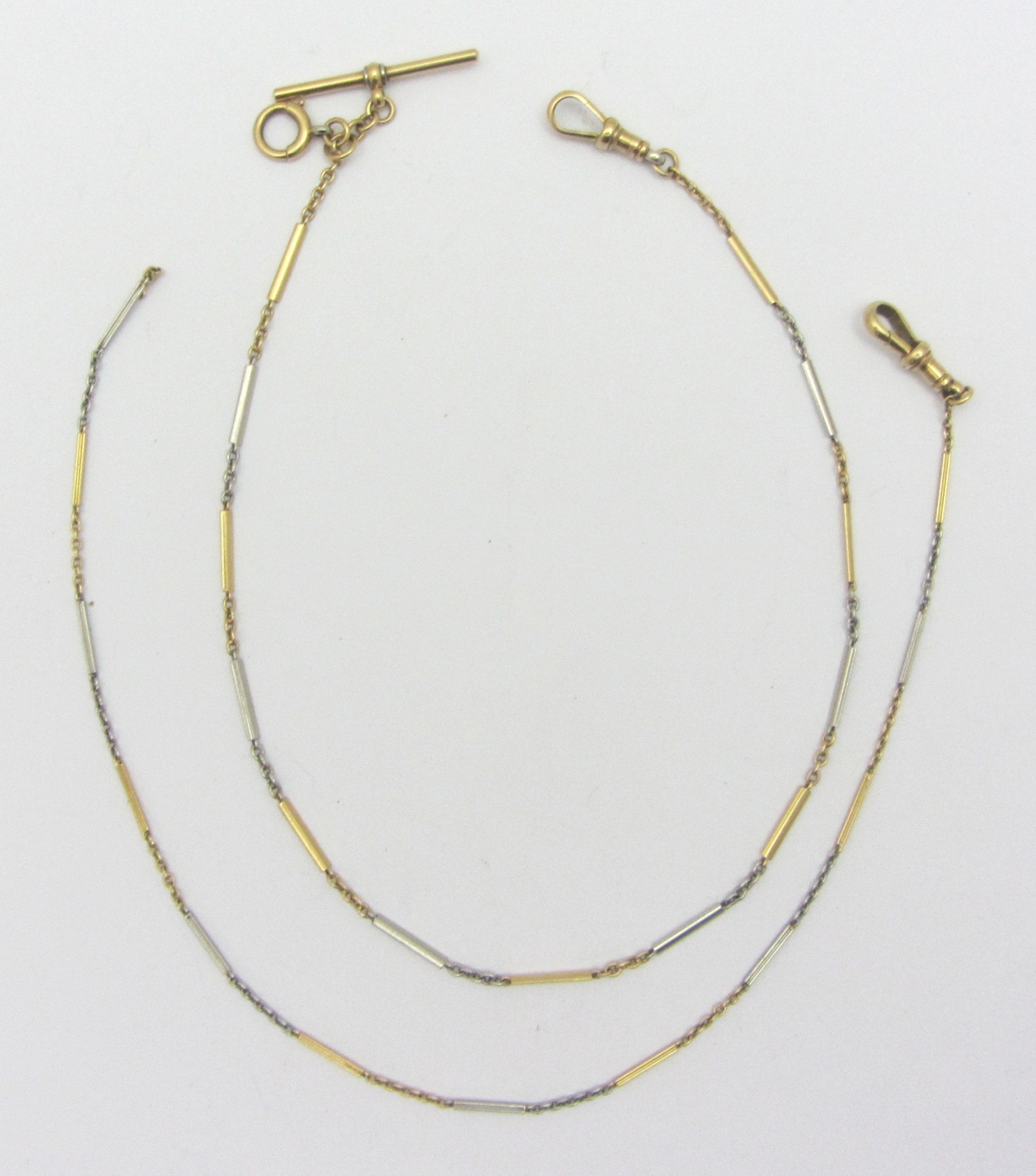 Appraisal: A gold and platinum dress Albert chain in a bar