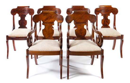 Appraisal: Sale Lot A Set of Six American Empire Style Mahogany