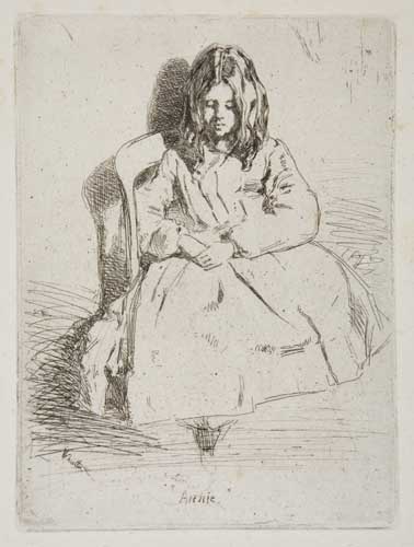 Appraisal: JAMES A M WHISTLER Annie Seated Etching printed on cream