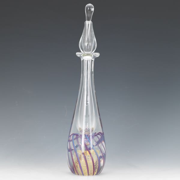 Appraisal: ART GLASS DOUBLE PERFUME BOTTLE Elegant drop shape art glass