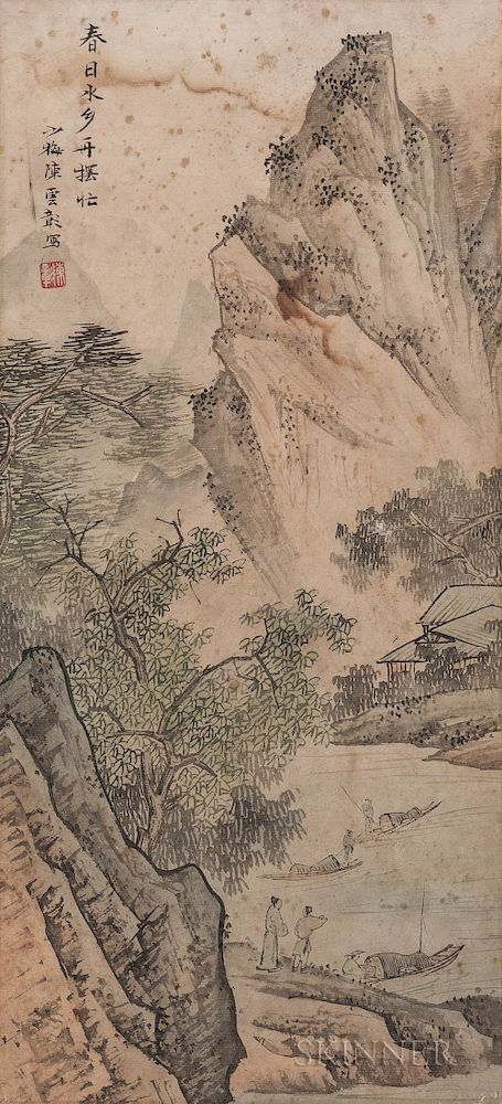 Appraisal: Landscape Painting Landscape Painting China in the manner of Chen