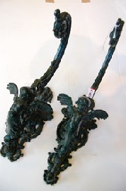 Appraisal: TWO DECORATIVE WALL BRACKETS