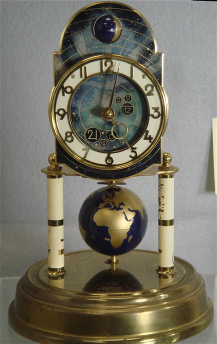 Appraisal: J Kaiser Germany anniversary clock globe pendulum solar system arched