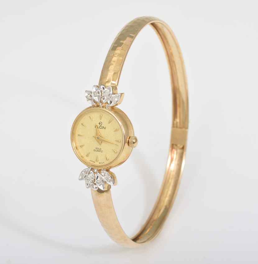 Appraisal: K LADY'S ELGIN WRISTWATCH K yellow gold lady's Elgin wristwatch