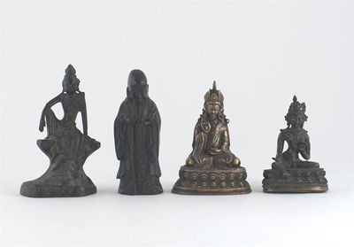 Appraisal: A Tibetan bronze figure of Padmasambhaua seated in dhyanasna mudra