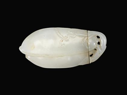 Appraisal: Fine Chinese white jade 'pod' double chamber snuff bottle early