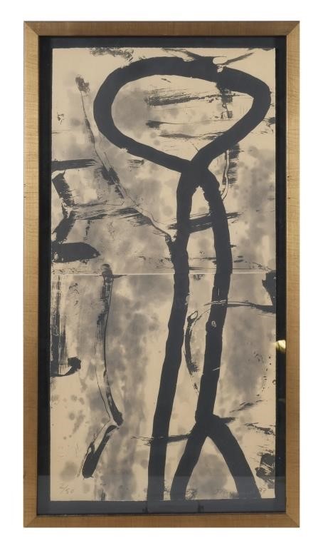 Appraisal: HUGH O'DONNELL ABSTRACT LITHOGRAPH LIMITED Waterline abstract expressionist lithograph by