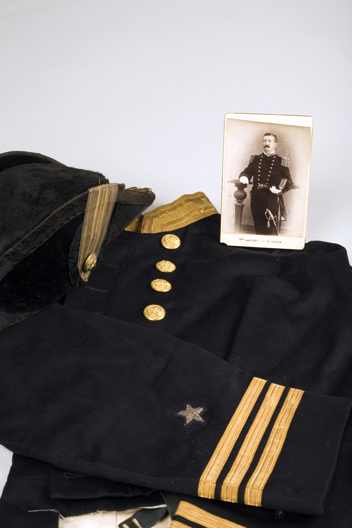 Appraisal: COMMANDER HORACE ELMER HIS DRESS BLUE UNIFORM JACKET PANTS BELT