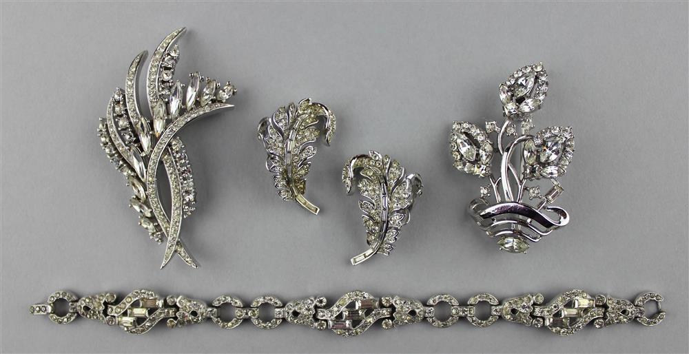 Appraisal: EARLY TRIFARI CA BRACELET AND TRIFARI BROOCH AND EARRINGS AND