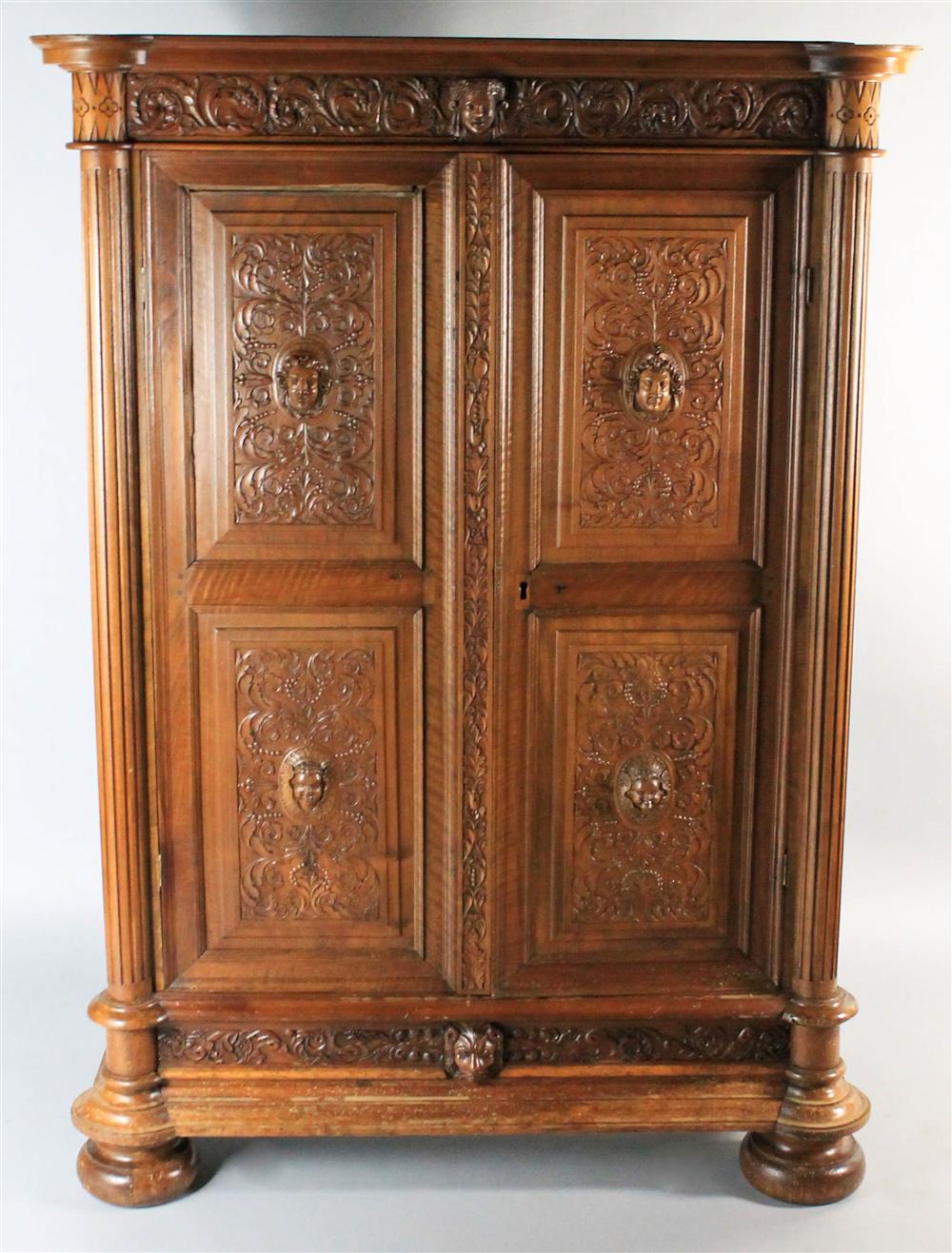 Appraisal: RENAISSANCE REVIVAL CARVED WALNUT CABINET having a molded cornice with