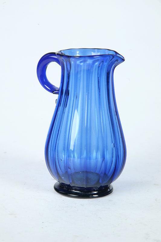 Appraisal: COBALT CREAMER American st half- th century blown glass Good