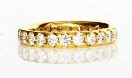 Appraisal: An ct gold full circle round brilliant cut diamond eternity