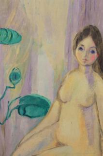 Appraisal: Janet Richards Portrait of a Young Female nude Oil on