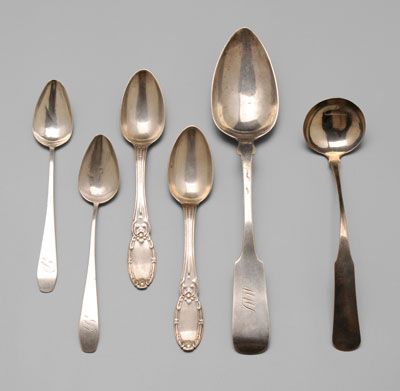 Appraisal: Samuel Wilmot Coin Silver Flatware American th century marks for