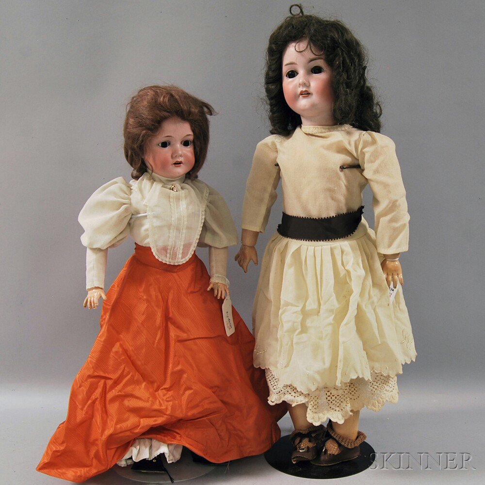 Appraisal: Two Large CM Bergmann Bisque Head Dolls Germany both mold