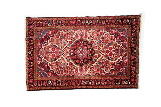 Appraisal: ORIENTAL RUG Ca - Hamadan Floral cobalt border and with