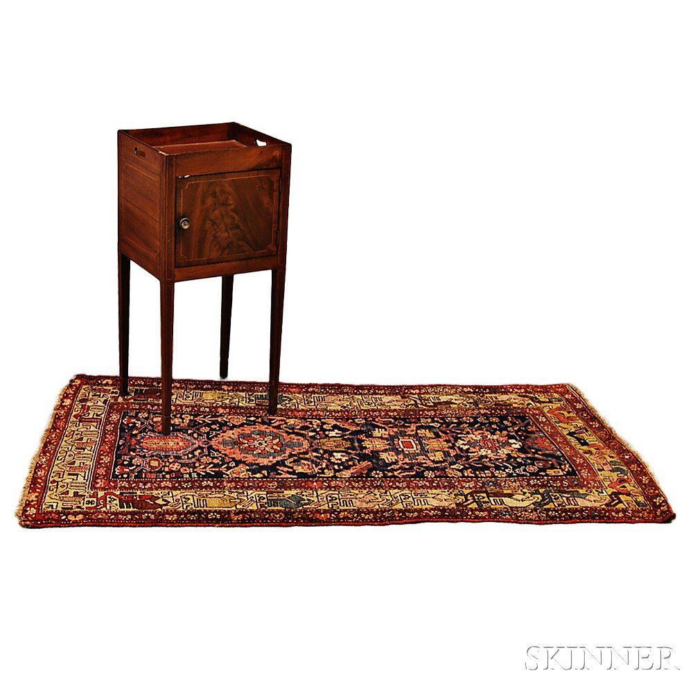 Appraisal: Regency Inlaid Mahogany Washstand and a Kurdish Rug the washstand