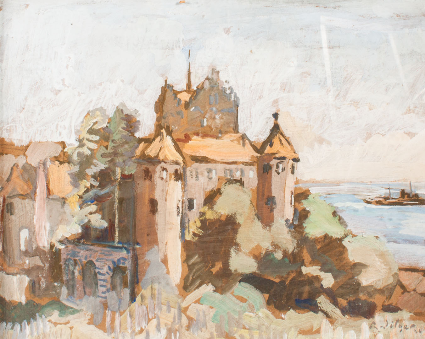 Appraisal: Richard Dilger Castle by the Sea tempera German - Tempera