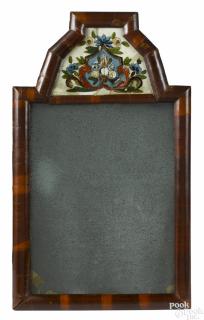 Appraisal: Large William Mary courting mirror ca with an glomis panel