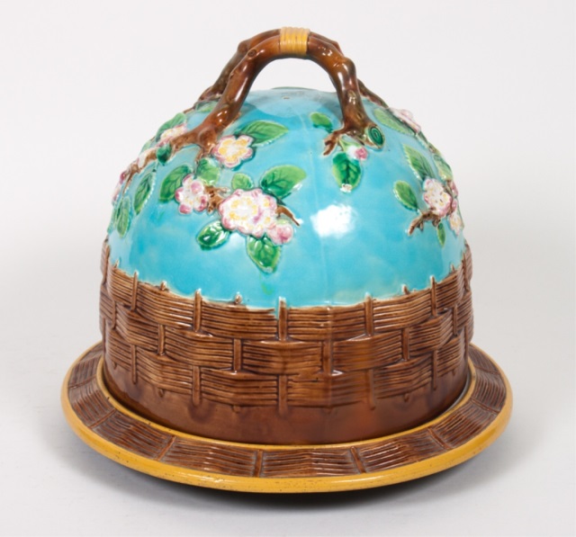 Appraisal: George Jones majolica cheese dome fourth quarter- th century beehive