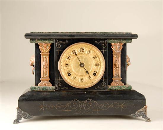 Appraisal: Seth Thomas Green Mantel Clock wooden case adamantine finish day